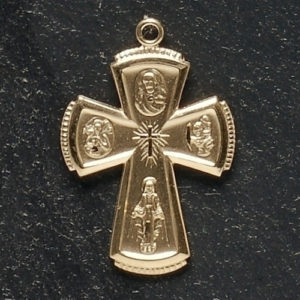 Four Way Cross Pendant - Gold