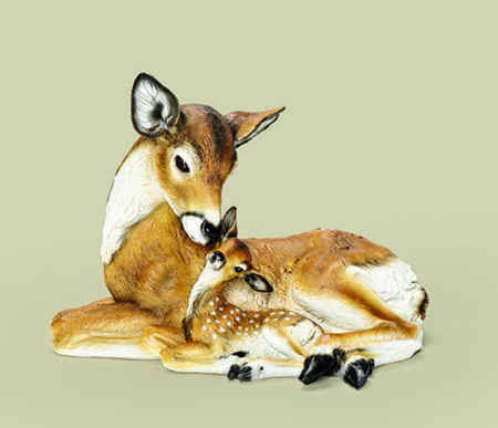 Laying Deer Figure Doe and Fawn