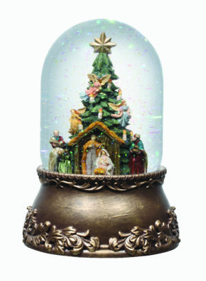 Nativity Scene with Christmas Tree Water Dome