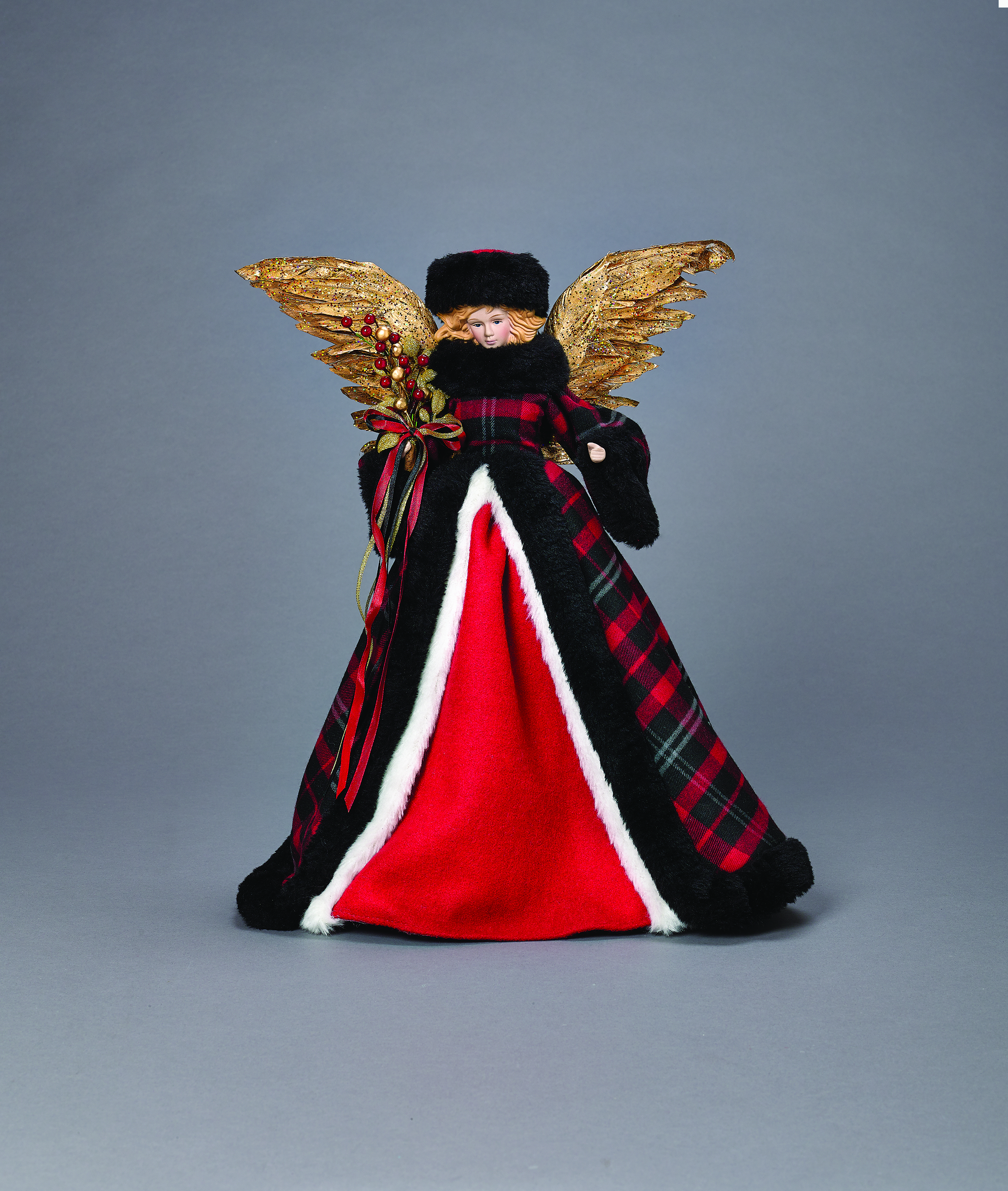 plaid angel tree topper inspirations com lighted plastic outdoor christmas figures