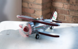Santa in an Airplane with LED Propeller